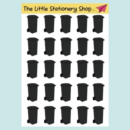 Black Wheelie Bin Sticker Sheet Full Black Wheelie Bin Sticker Sheet Full