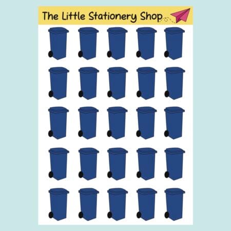 Blue Wheelie Bin Sticker Sheet Full Blue Wheelie Bin Sticker Sheet Full