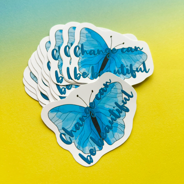 Change Can Be Beautiful Matt Vinyl Sticker - Image 3