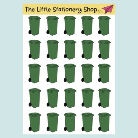 Green Wheelie Bin Sticker Sheet Full Green Wheelie Bin Sticker Sheet Full
