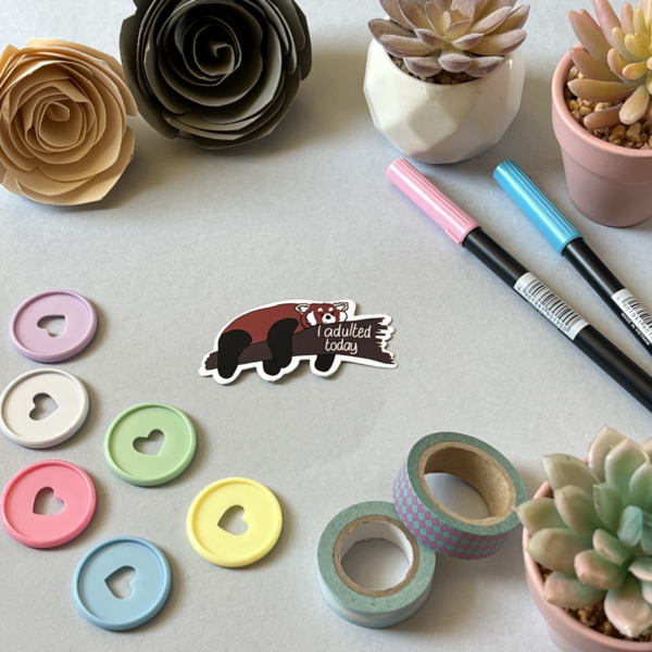 I Adulted Today Matt Vinyl Sticker - Image 2