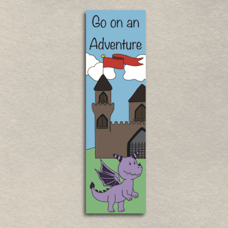 Go On An Adventure Dragon Fantasy Handmade Bookmark