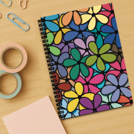 Bright Floral Handmade A5 Notebook