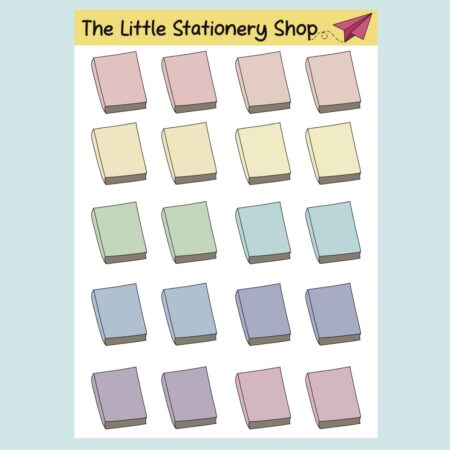 Pastel Book Sticker Sheet Full