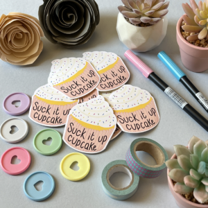 Sassy Cupcake Matt Vinyl Sticker