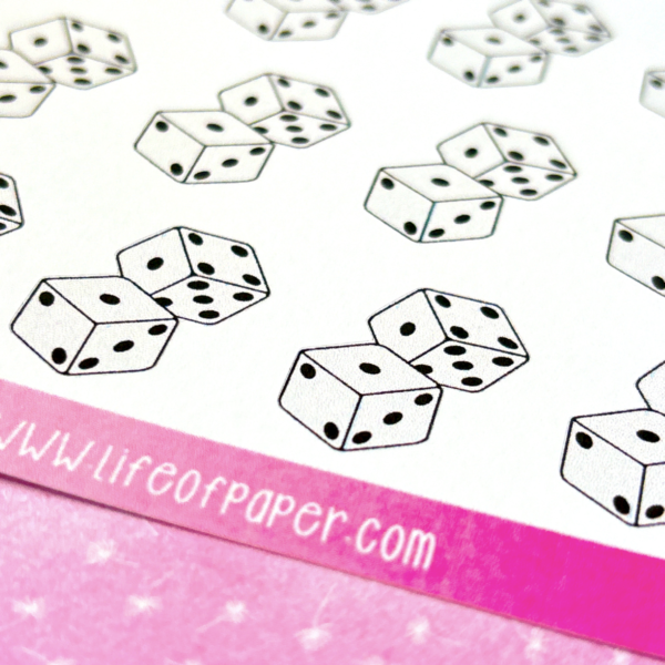D6 Dice Sticker Sheet