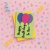 Balloon Writing Birthday Card