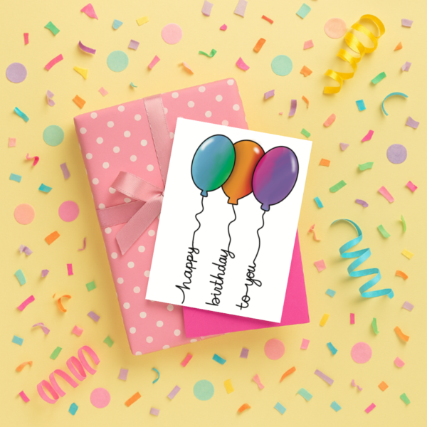 Balloon Writing Birthday Card - Image 2