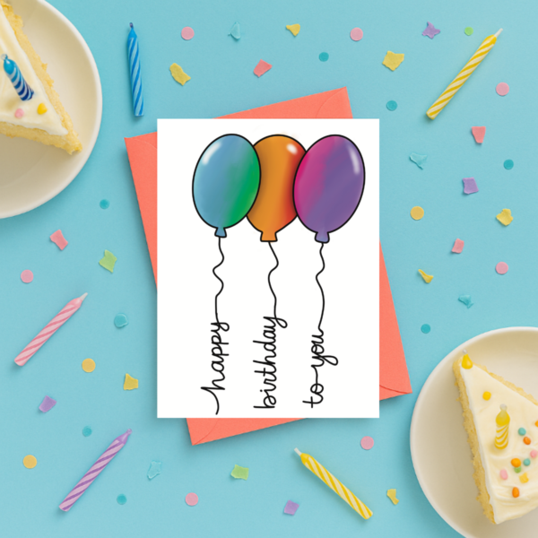 Balloon Writing Birthday Card - Image 4