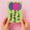 ballon writing card main Balloon Writing Birthday Card