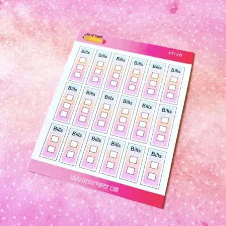 Bill Tracker Planner Sticker Sheet