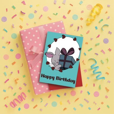 bunny birthday card yellow Bunny Birthday Card