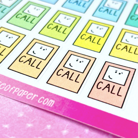Call Reminder Sticker Sheet