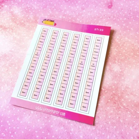 Daily Time Schedule Planner Sticker Sheet