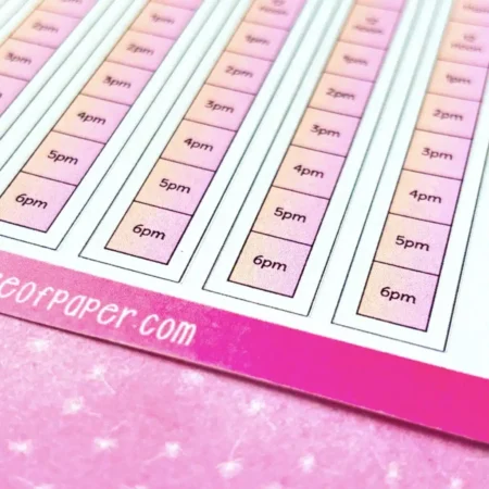 Daily Time Schedule Planner Sticker Sheet