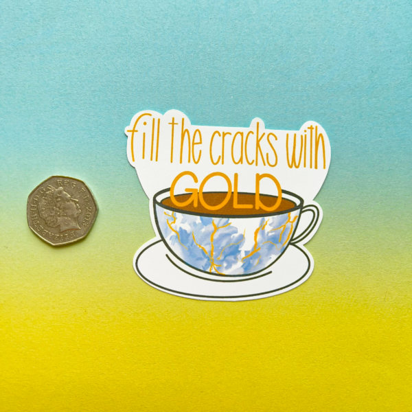 Fill The Cracks With Gold Matt Vinyl Sticker - Image 2