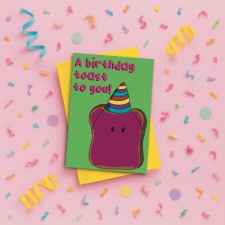 happy birthday toast card pink Happy Birthday Toast Card