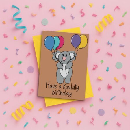 koala birthday card pink Koala Birthday Card