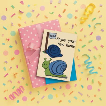 new home greeting card yellow New Home Greeting Card