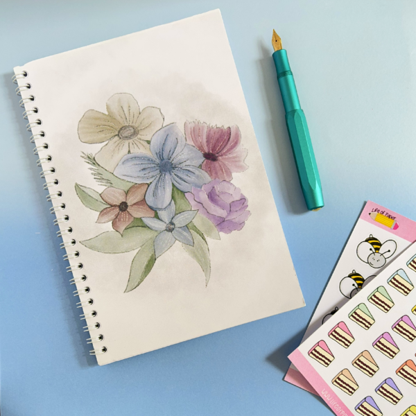 Bouquet Illustration A5 Notebook - Image 3