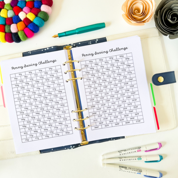 One Penny Saving Challenge Planner Sheet