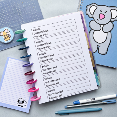 Password Keeper Planner Page Password Keeper Planner Page