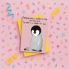 penguin pebble card pink Penguin Pebble Card