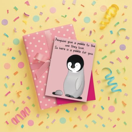 penguin pebble card yellow Penguin Pebble Card
