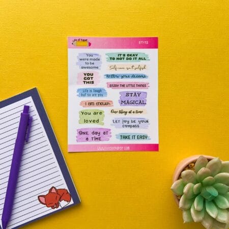 Positive Quote Planner Sticker Sheet