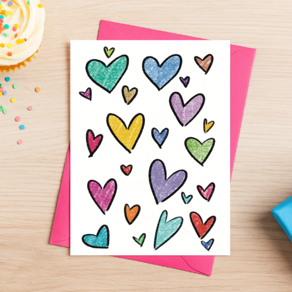 Rainbow Heart Card