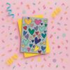 rainbow heart greeting card pink Rainbow Heart Greeting Card
