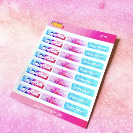 Reminder Heading Planner Sticker Sheet