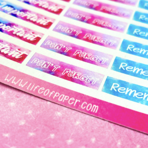 Reminder Heading Sticker Sheet