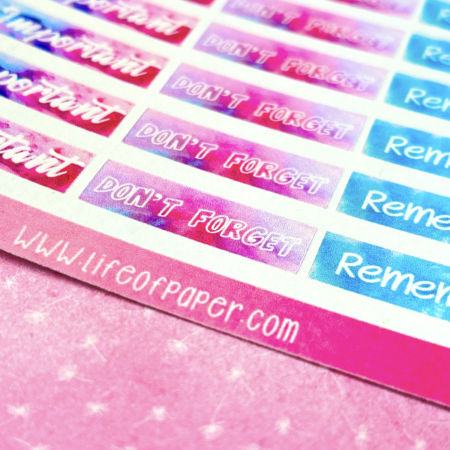 Reminder Heading Sticker Sheet