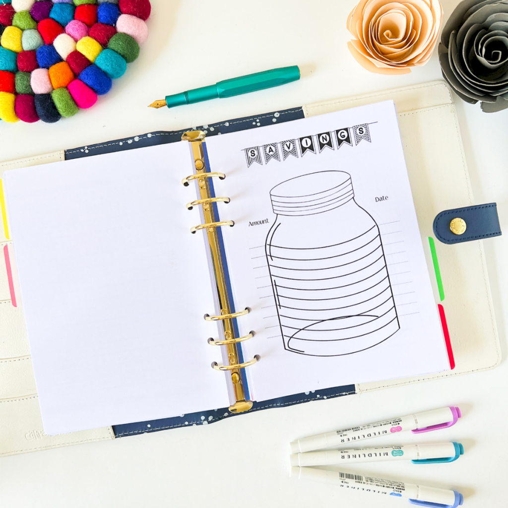 Savings Tracker Planner Insert