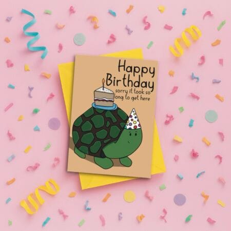 Turtle Belated Birthday Card