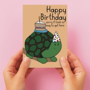 turtle belated birthday card main Turtle Belated Birthday Card
