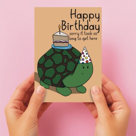 turtle belated birthday card main Turtle Belated Birthday Card