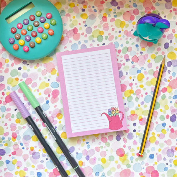Pink Gardening A6 Memo Pad