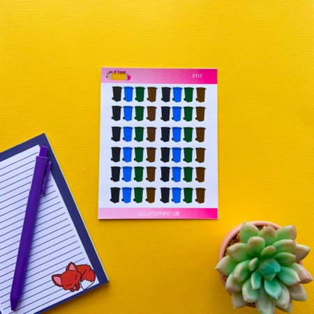 Wheelie Bin Icon Sticker Sheet Wheelie Bin Icon Sticker Sheet