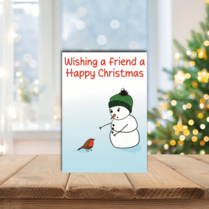 Snowman & Robin Friendship Christmas Card