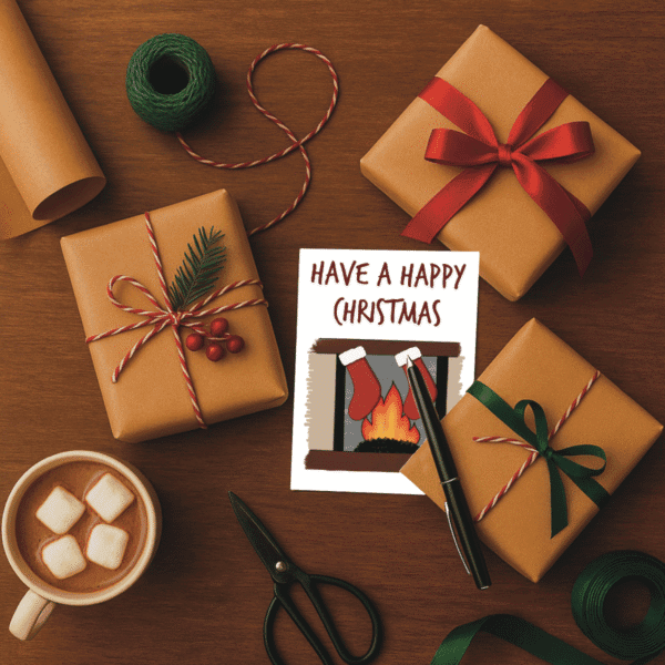 Cosy Fireplace Christmas Card - Image 2