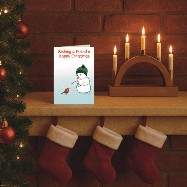Snowman & Robin Friendship Christmas Card - Image 3