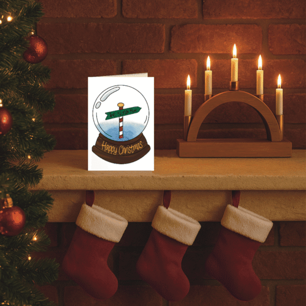 North Pole Snow Globe Christmas Card - Image 2
