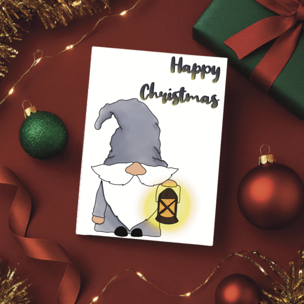 Gonk With Lantern Christmas Card