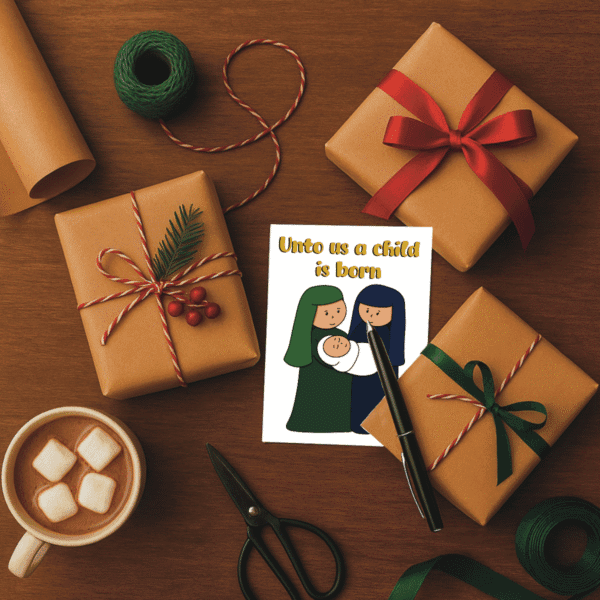Unto Us A Child Is Born Nativity Christmas Card - Image 2