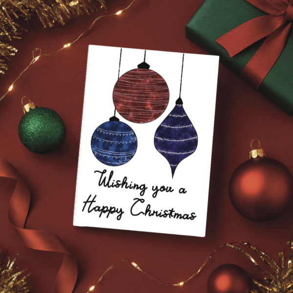 Festive Baubles Christmas Card
