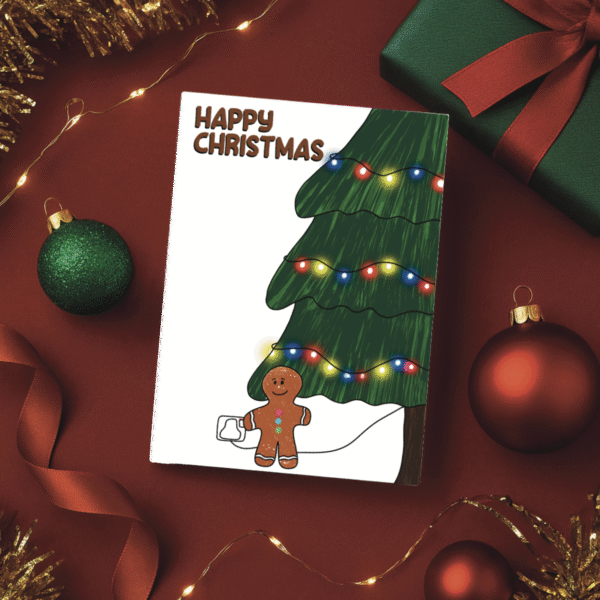 Gingerbread Man Christmas Tree Card