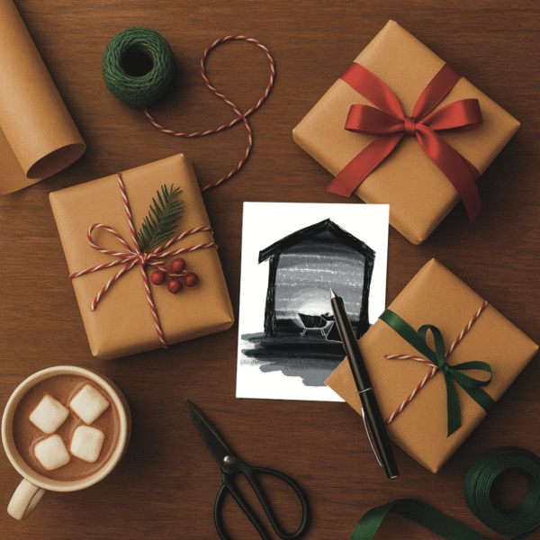 Traditional Nativity Silhouette Christmas Card - Image 2