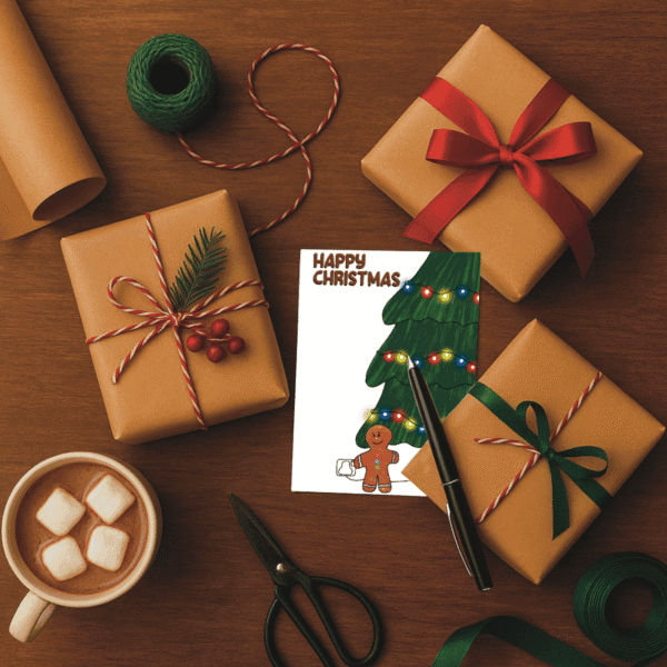 Gingerbread Man Christmas Tree Card - Image 3
